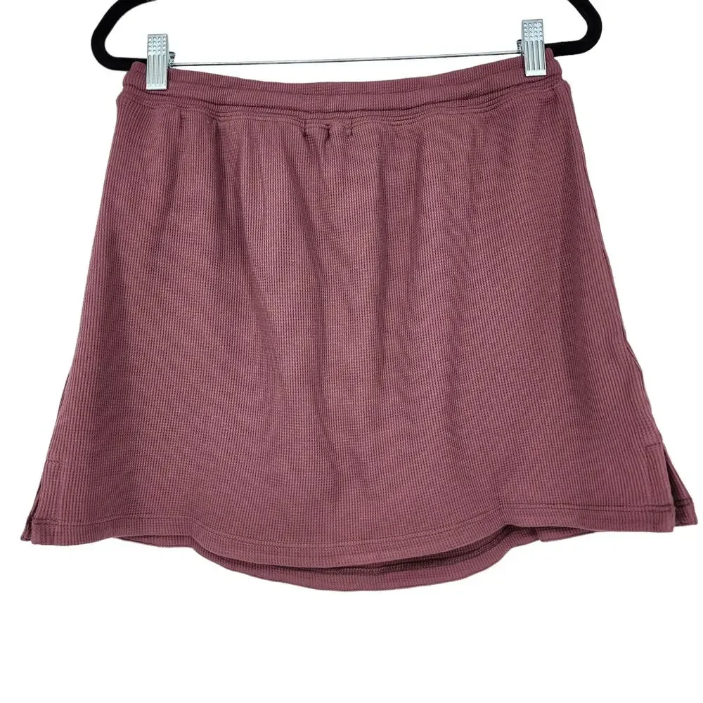 Lovers + Friends Thermal Knit Unlined Celeste Skirt in Deep Mauve Size XS